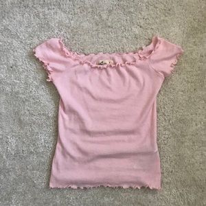 Hollister Pale Pink Off the Shoulder Crop Top